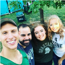 Tailgating with Emily's friend, Jake, and Maid of Honor, Hope!