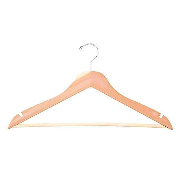 Basic Cedar Shirt Hanger with Trouser Bar Pkg/4