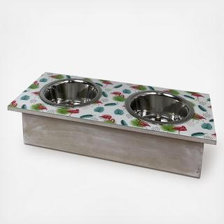 Flamingo Double Pet Feeder