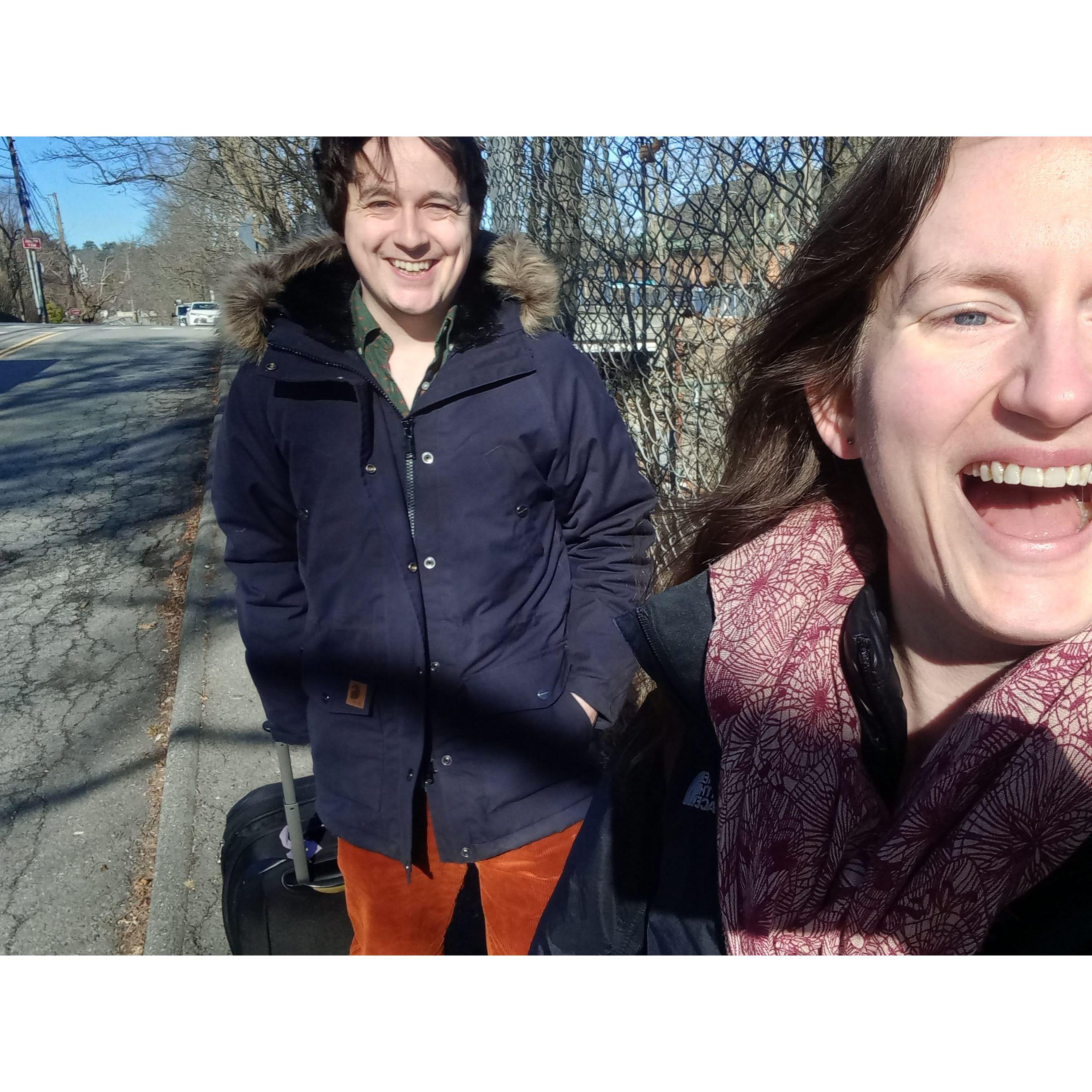 Elizabeth could not contain her joy on her first visit to Boston after engagement.