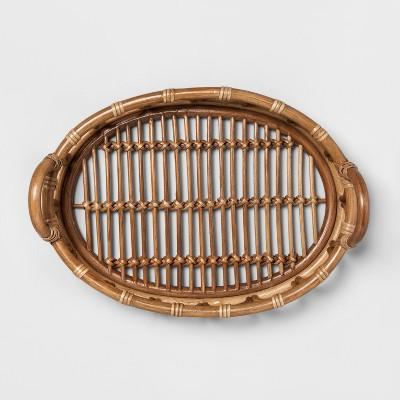 16.7" x 12.2" Decorative Rattan Tray Brown - Opalhouse™
