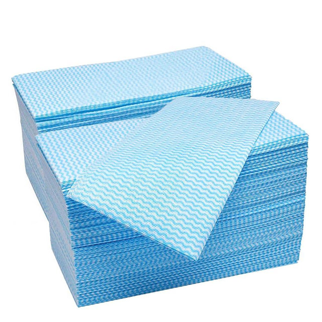 KLEENDOL Blue Disposable Kitchen Cleaning Towel Heavy Duty Cleaning Rags Disposable Dish Cloths 100 Count/Pack