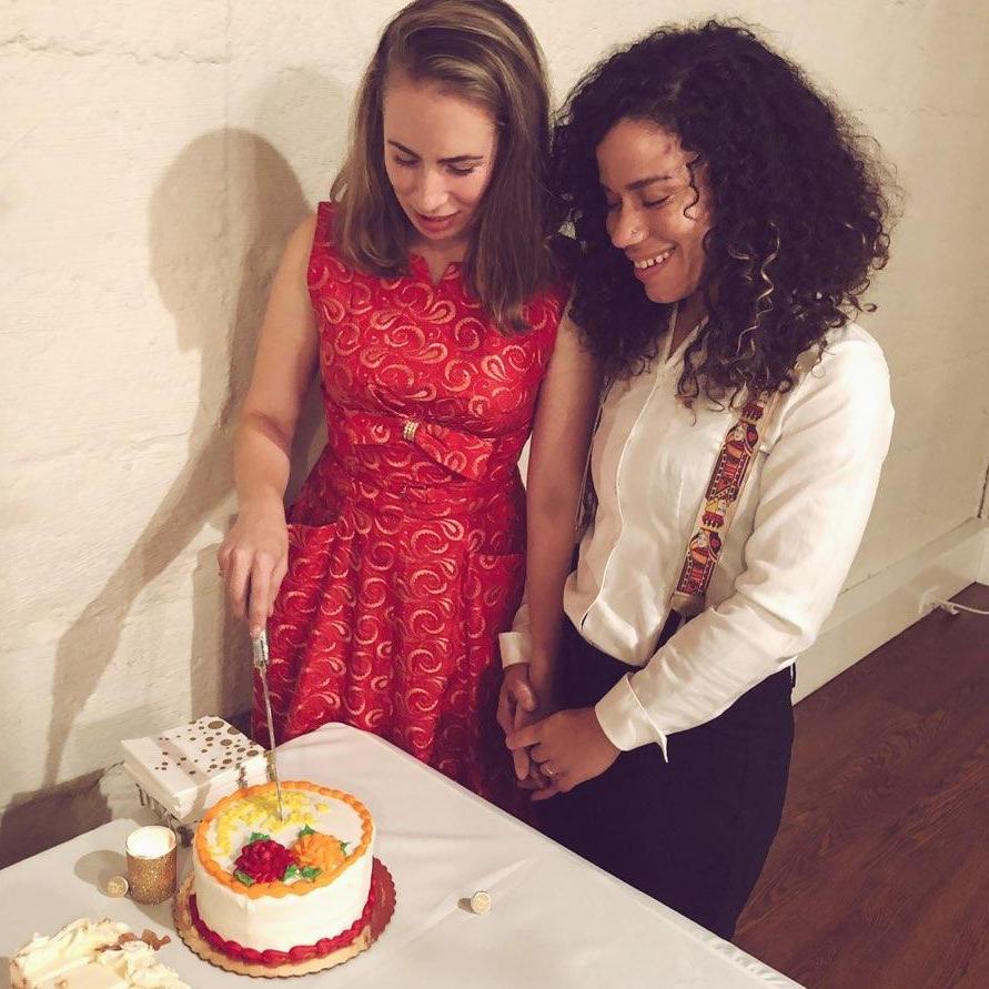 We were very honored to be cutting a cake in celebration of our engagement at Naomi's Bat Mitzvah in Pennsylvania.