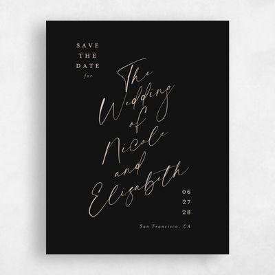Black Wedding Save the Date - Anerley Portrait