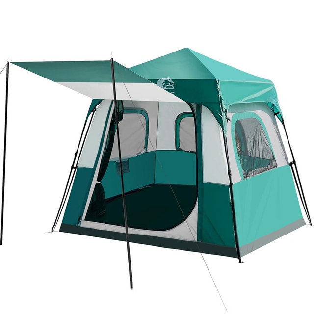 Hewolf Instant Tent for 4-6 Person Camping, Waterproof Easy Pop Up Tent Sets Up in 60 Seconds for Family Outdoor Hiking & Backpacking with Carry Bag