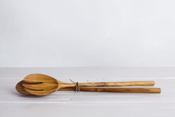 TEAK SERVING SPOON SET