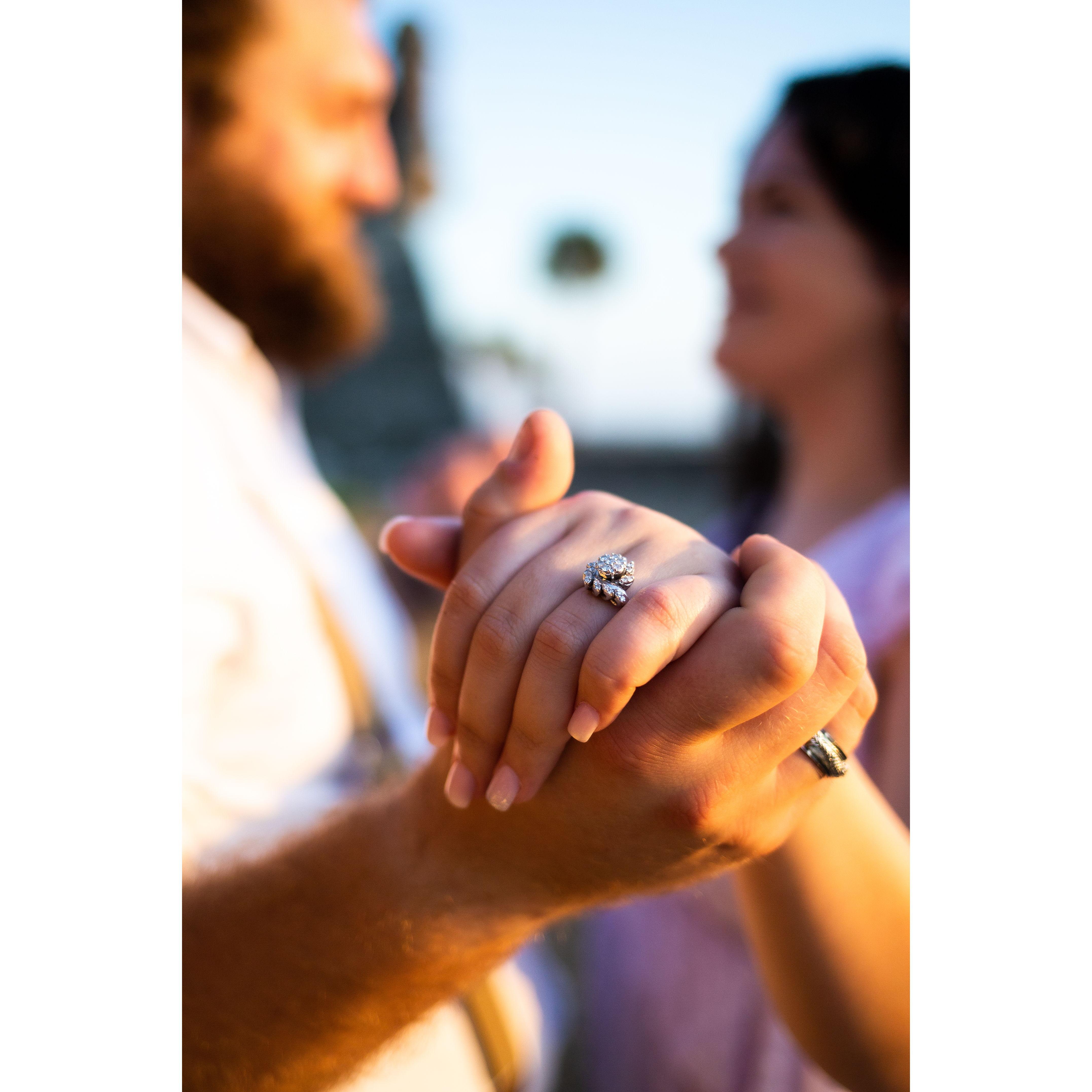 The engagement ring is Jenna's grandmother, Renee Isabelle's ring, which they intend to keep in the family for years to come.