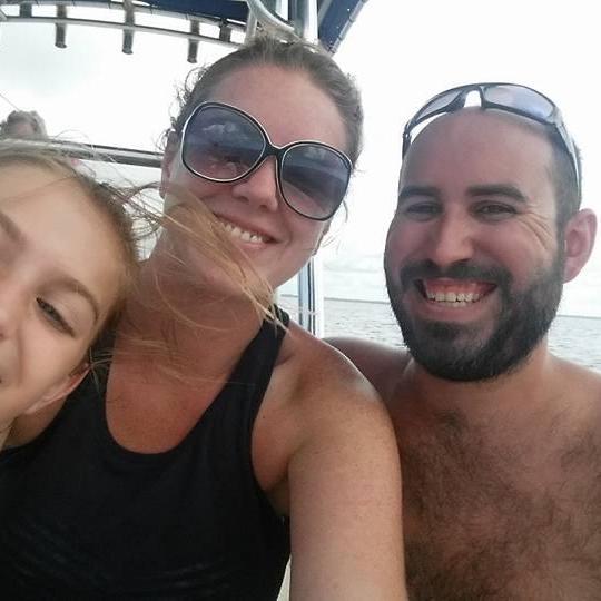 Enjoying the boat ride to go scalloping in Florida.