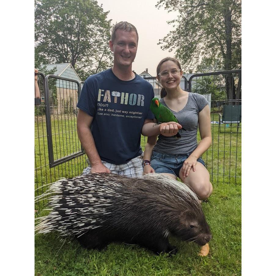 Feat. Sydney the eclectus parrot and Quilliam the African crested porcupine