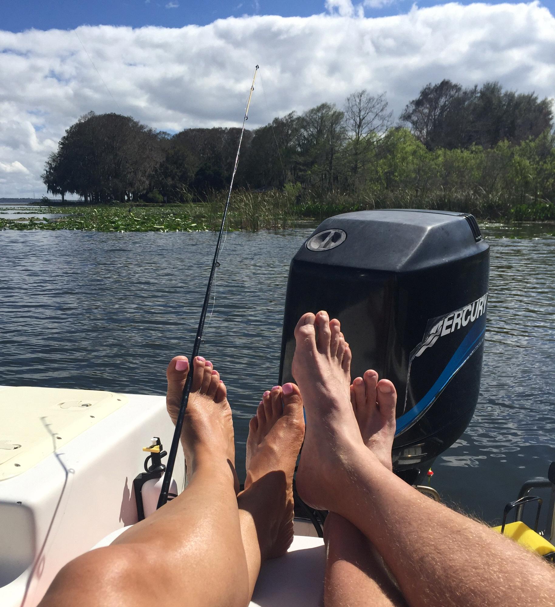 Bass fishing in Lake Harris