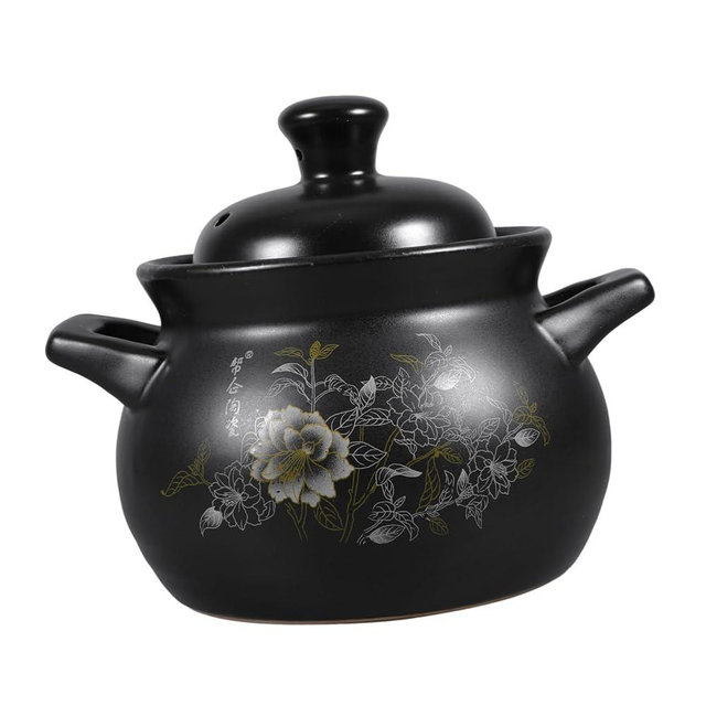 1.7 Quart Ceramic Stew Pot with Lid, Heat-Resistant Casserole Dish for Cooking Soups, Stews, and Sauces, Earthenware Pot for Home Kitchen Use, Assorted Pattern Design
