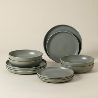 Pacifica 12-Piece Dinnerware Set with Pasta Bowl, Service for 4