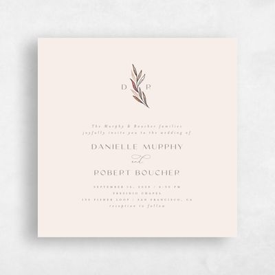 Linen, Beige Wedding Invitation - Bruges Classic