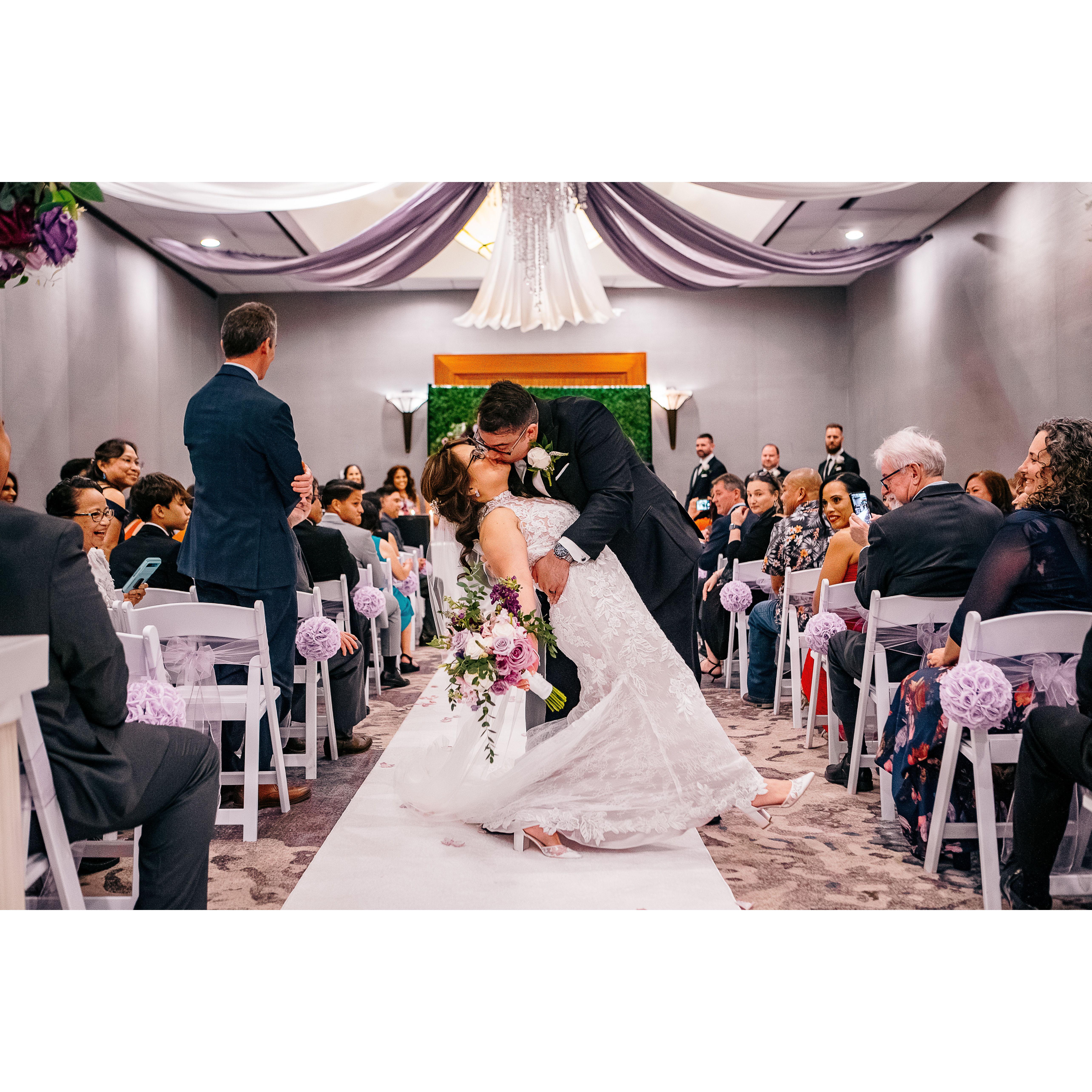 Walking down the aisle for a pose post ceremony!