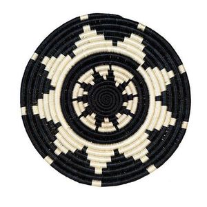 Flat Woven Pot Holder - Black Star