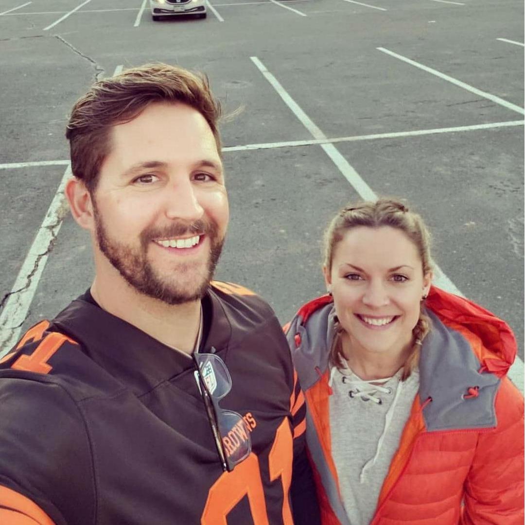 At the Browns vs Broncos game in Denver, CO