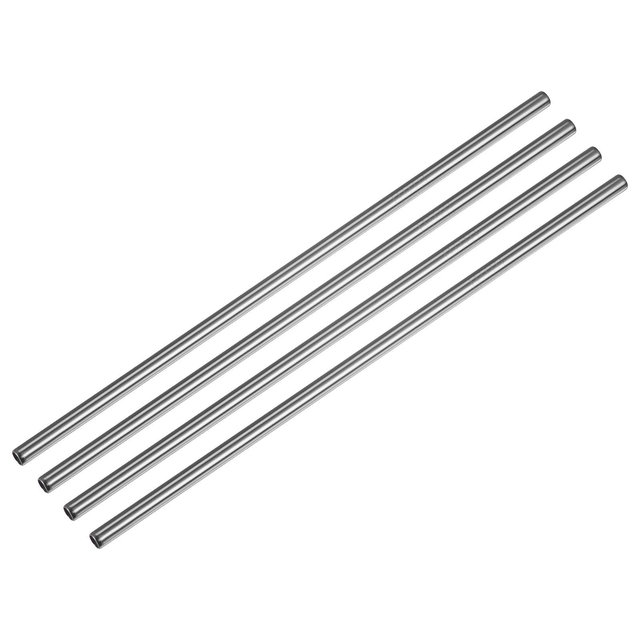 Unique Bargains Smooth Cocktail Coffee Juice Reusable Metal Straw 4 Pcs Silver