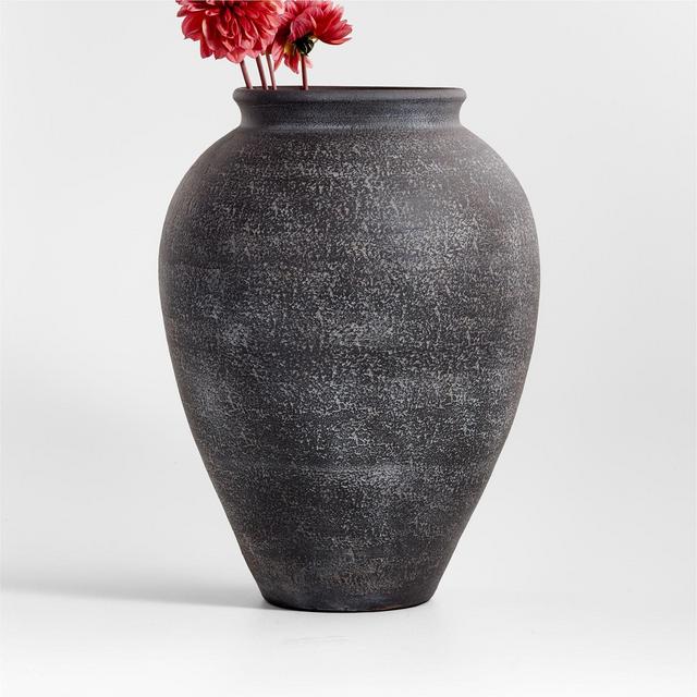 Ophelia Matte Large Black Vase 17"