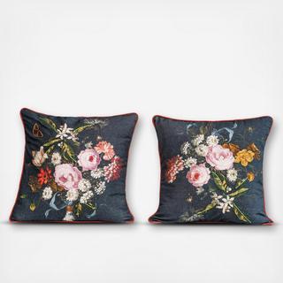 Square Cotton Embroidered 2-Piece Pillow Set