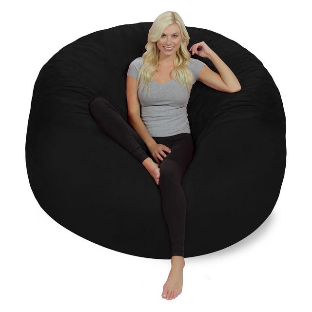 Huge Memory Foam Bean Bag 6 ft - Black - Relax Sacks