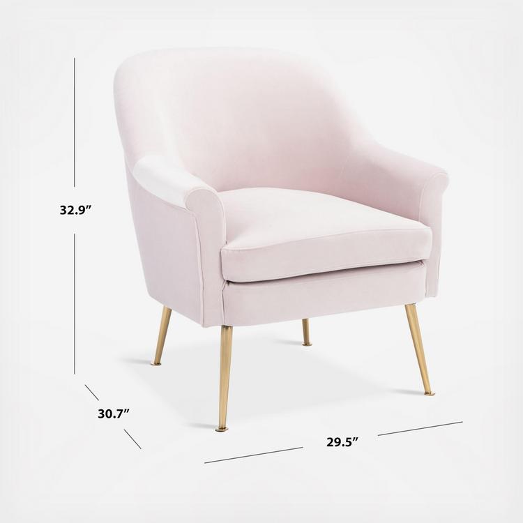 Poltrona Particolare Velluto Rosa a Forma di Conchiglia