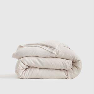 King European Linen Double Flange Duvet Cover in Sand