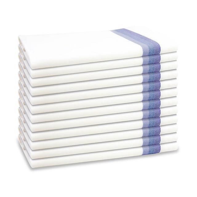 Harringdons Ultra Soft 100% Cotton Kitchen Towels for Drying Dishes - 12 Pack - Luxuriously Soft and Absorbent Dish Cloths for Kitchen - Home Essentials - 28x20 (Blue)