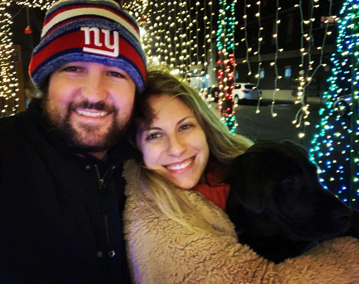 Checking out the neighborhood Christmas lights with Bruce