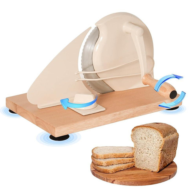 Manual Bread Slicer for Homemade Sourdough Bread, Classic Manual Bread Slicer, Suitable For Kitchens And Supermarkets, Stainless Steel Blades, Thickness Adjustable, New Upgrade white