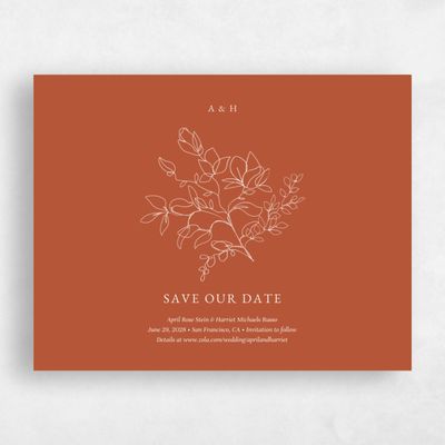 Light Rust, Orange Wedding Save the Date - Essenza Landscape