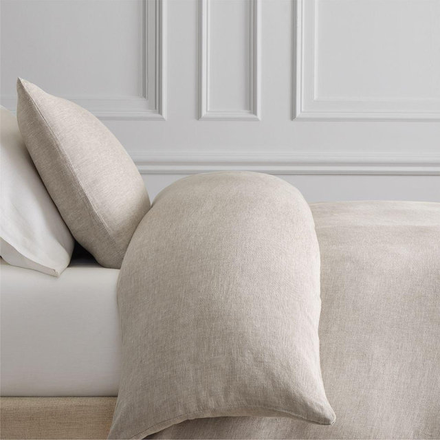 European Flax Linen King/Cal. King Duvet, Dark Flax