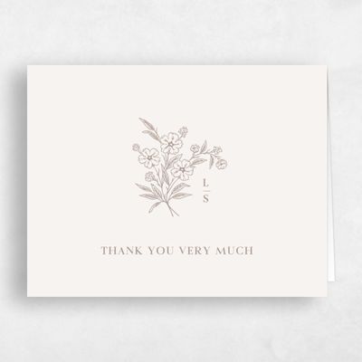 Rich Taupe, Brown Wedding Thank You - Artura Landscape