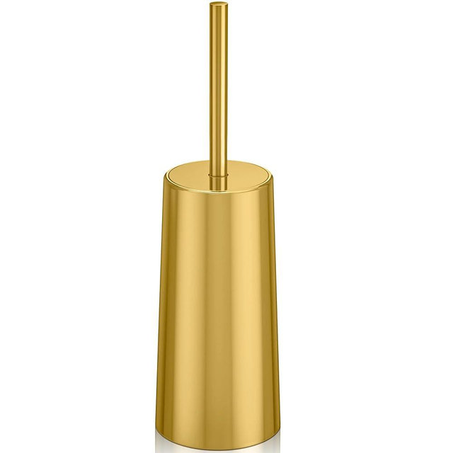 IXO Toilet Brush and Holder, Toilet Brush Stainless Steel, Toilet Bowl Brush for Bathroom Toilet-Ergonomic, Elegant,Durable (Gold)