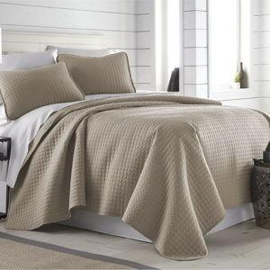 Oversized Lightweight 3-Pc. Quilt Set, King Size, Taupe