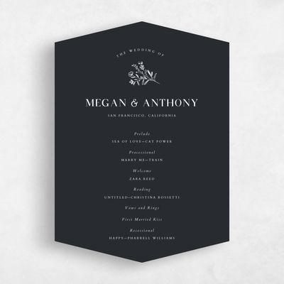 Black Diamond Wedding Program - Bellisi
