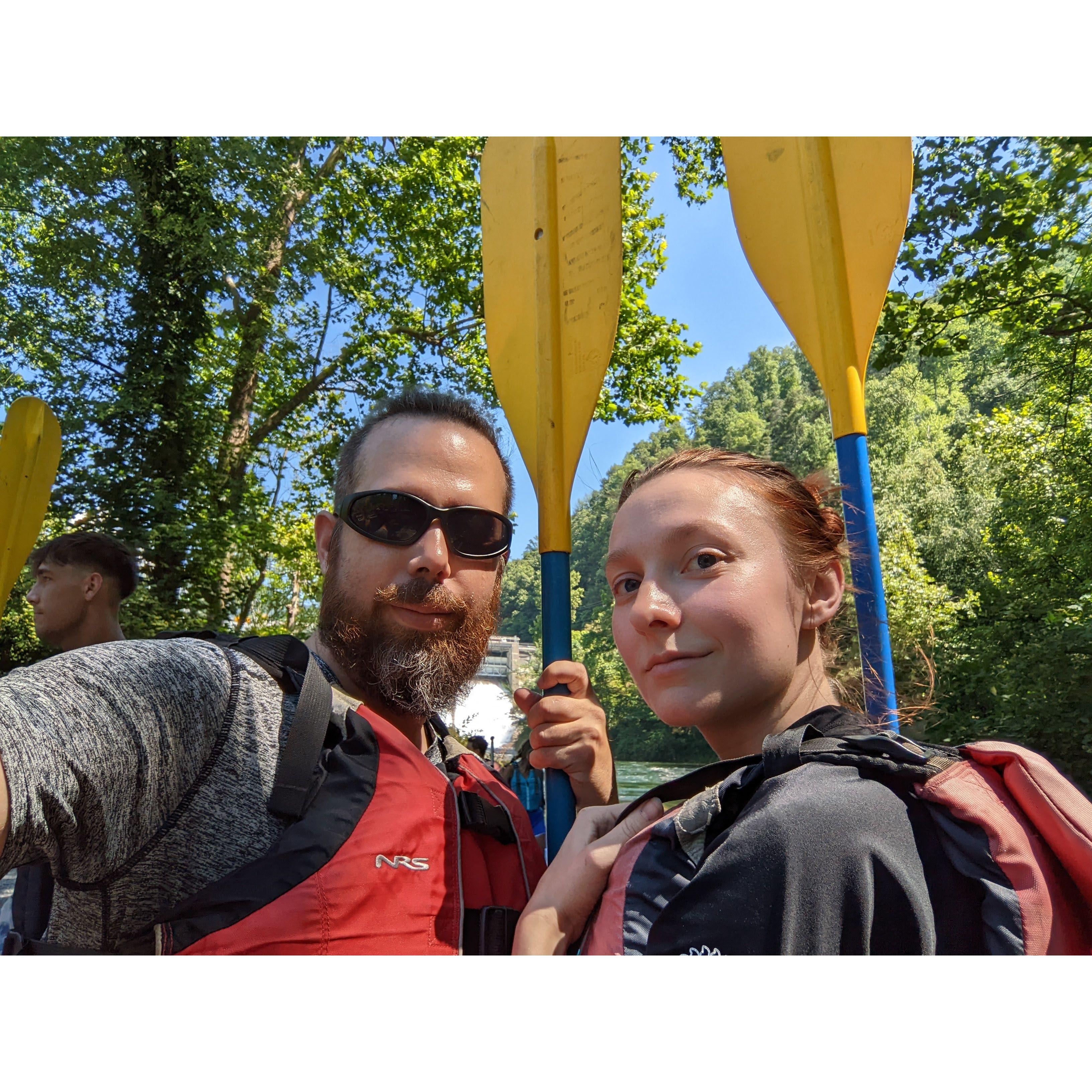 From a Kayaking trip in the summer of 2022, Dale in their exuberance almost got swept down the river before all the boats got in the water.