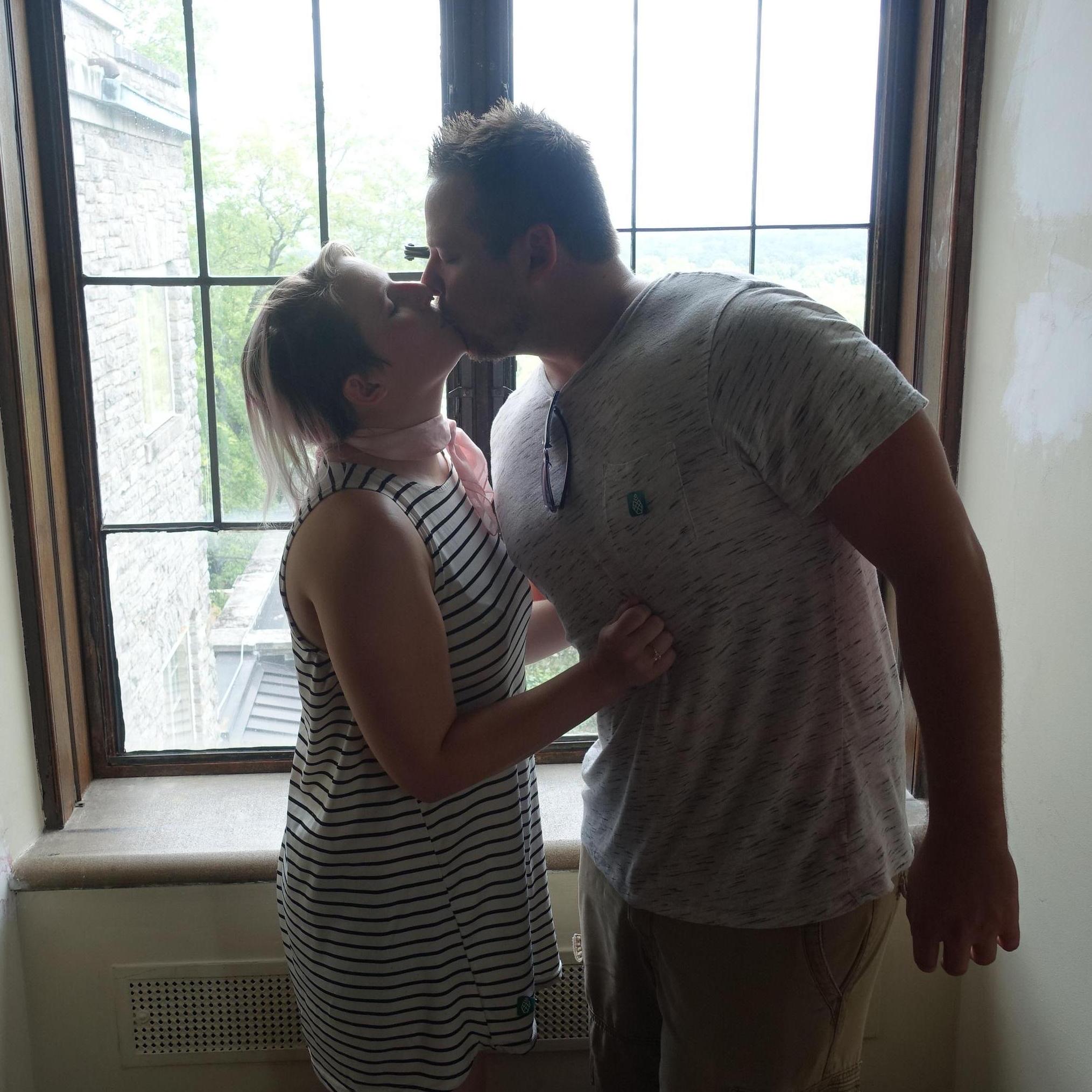 At Cheekwood, after we got engaged. Copying the picture we took at the Renaissance Festival.