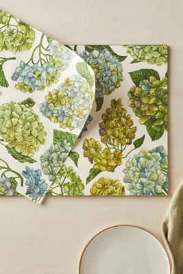 Hydrangea Paper Placemats, Set of 24
