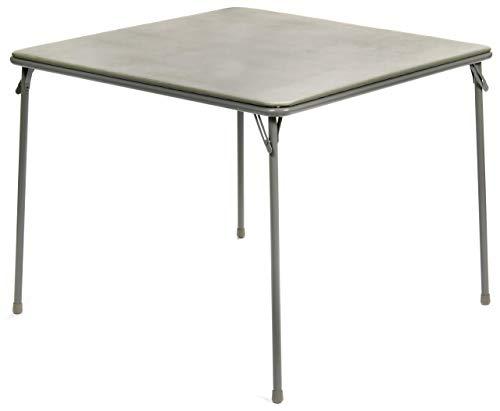 XL Series Square Folding Card Table (38") - Easy-to-Use Collapsible Legs for Portability and Storage - Vinyl Upholstery for Convenient Cleaning - Steel Construction, Wheelchair Accessible (Grey)