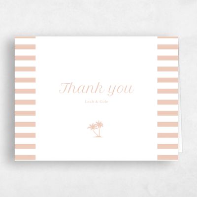 Peach, Orange Wedding Thank You - Mauritius Landscape