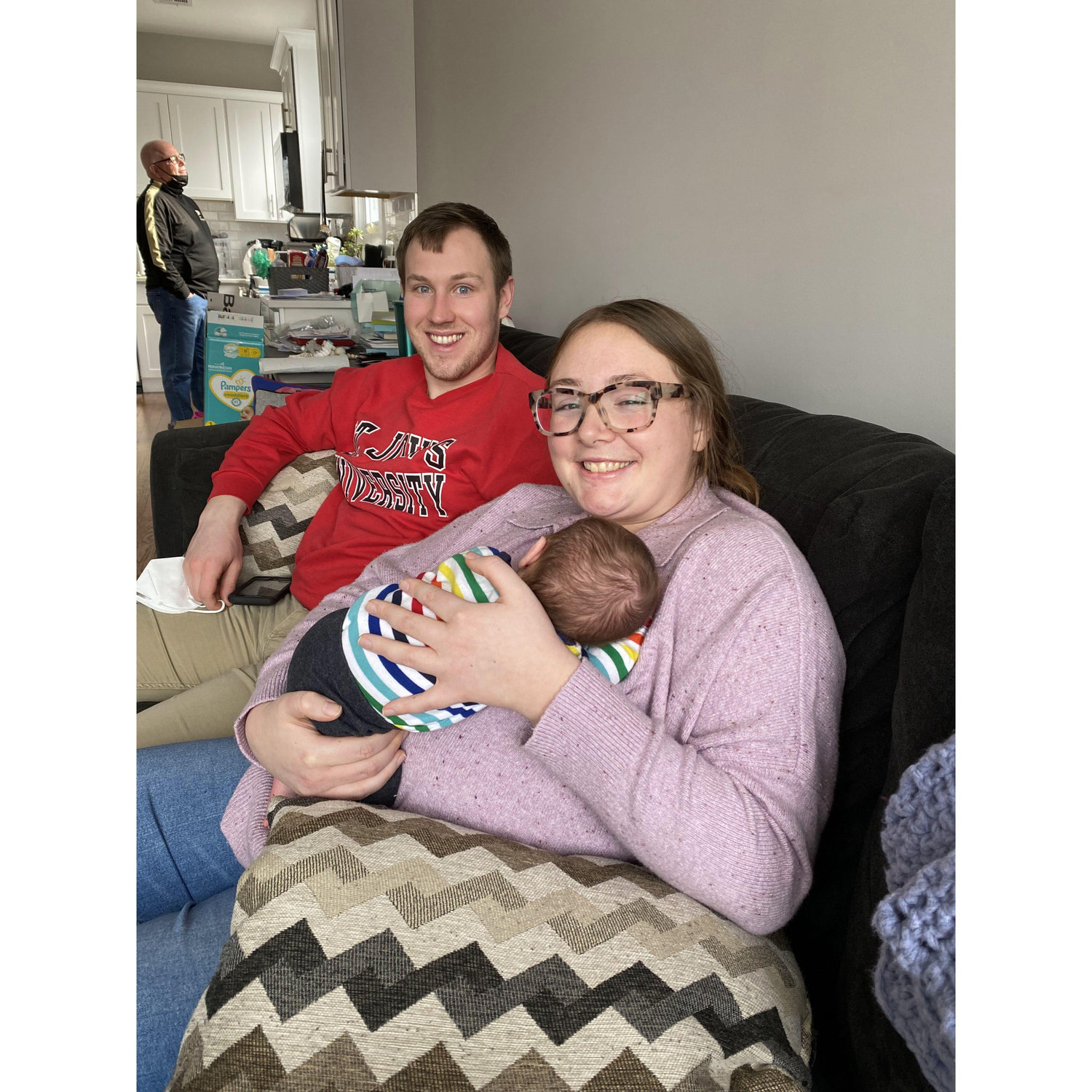 March 2022 - Meeting our nephew (and adorable ring bearer), Calvin for the first time!