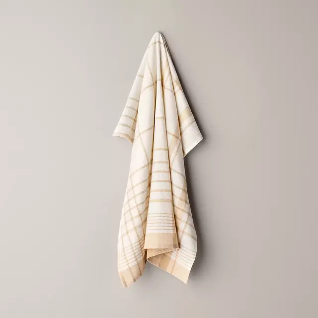 Plaid Flour Sack Kitchen Towel Cream/Beige - Hearth & Hand™ with Magnolia