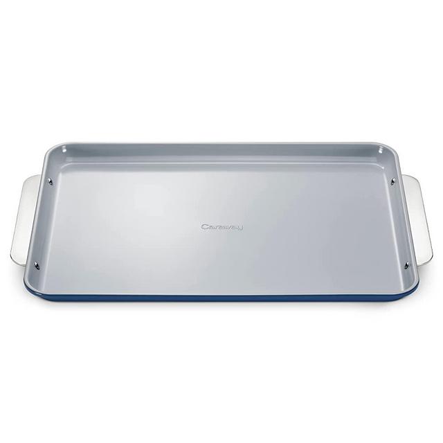 Caraway Non-Stick Ceramic Baking Sheet - Naturally Slick Ceramic Coating - Non-Toxic, PTFE & PFOA Free - Perfect for Baking, Roasting, and More - Large - Navy