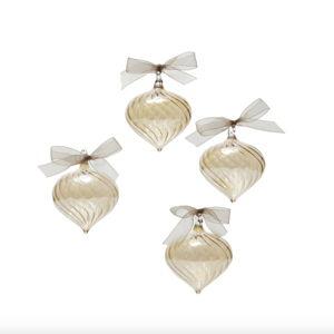 Set-of-Four Hand-Blown Glass Ornaments
