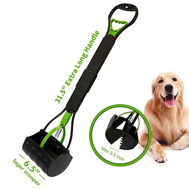 HEAPETBON 31.5" Foldable Pet Pooper Scooper for Large Dogs and Cats Jaw Poop Scoop Pet Pickup Tool