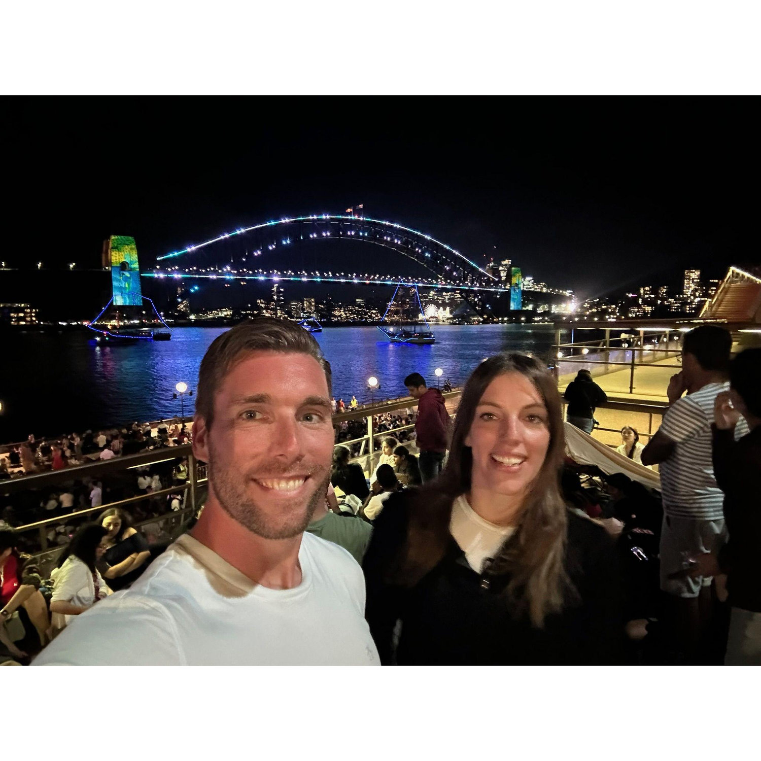New Year's Eve, watching the fireworks at the Sydney Opera House. What this picture doesn't show is that we got there at 9am and waited for 15 hours...believe it or not, it was worth it though
