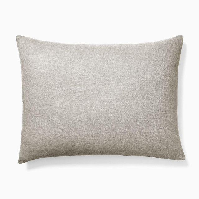 European Flax Linen King Sham, Warm Gray Melange