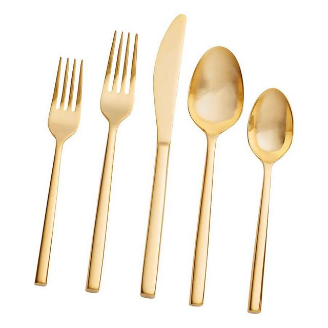 Luna Gold Brushed Flatware Set, 5-Piece