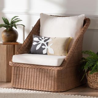 Bali & Pari Derris Bohemian Braided Rattan Arm Chair