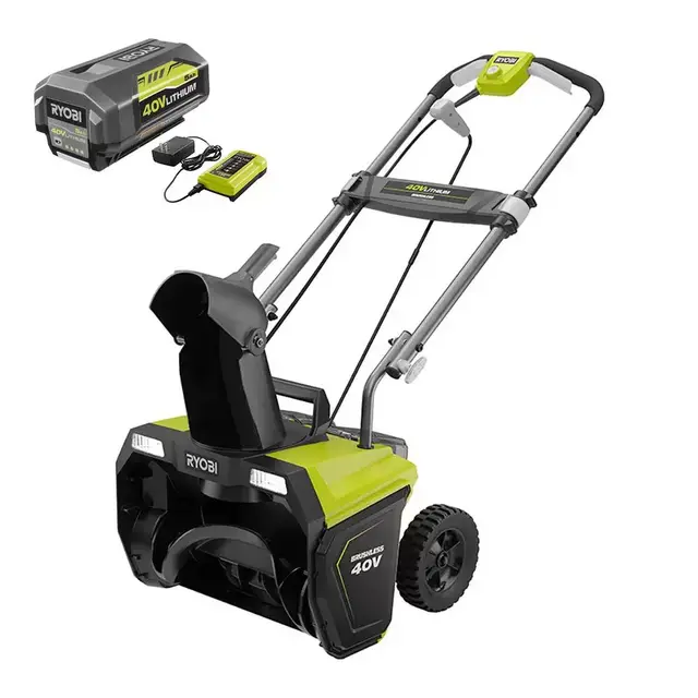 40V Brushless 20 in. Cordless Electric Single Stage Snow Blower with 5.0 Ah Battery and Charger